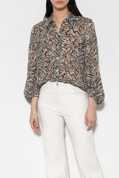Blouse with Marble Print