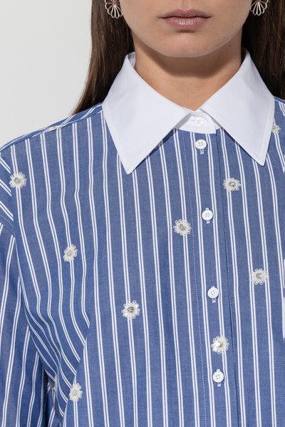 Striped Blouse with Sequins