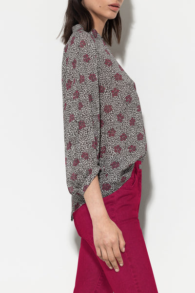 Blouse with Millefleurs Print