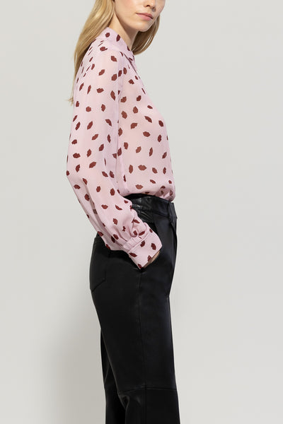Lips Print Blouse in Pink