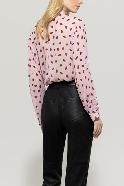 Lips Print Blouse in Pink