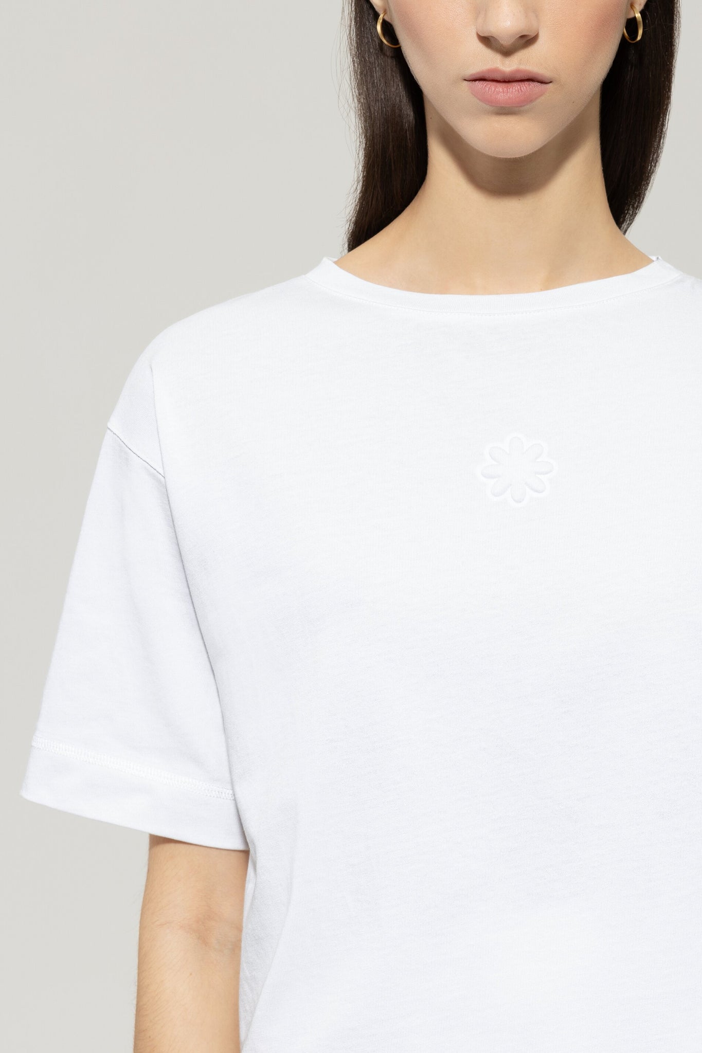T-Shirt with Embossed Flower