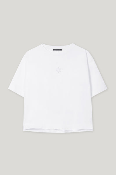 T-Shirt with Embossed Flower