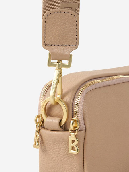 Wallis Avy Leather Crossbody Bag in Camel & Black