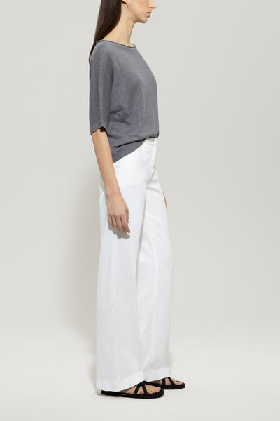 Cotton/Linen Blend Wide-Leg Pants