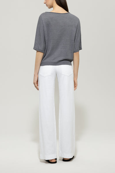 Cotton/Linen Blend Wide-Leg Pants