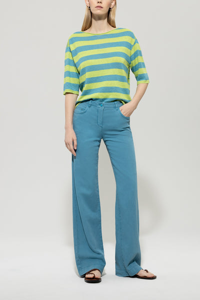Cotton/Linen Blend Wide-Leg Pants