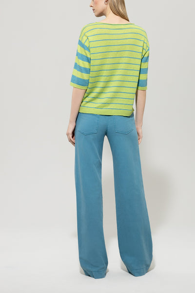 Cotton/Linen Blend Wide-Leg Pants