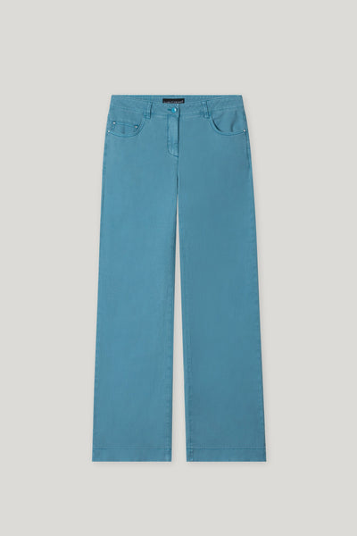 Cotton/Linen Blend Wide-Leg Pants
