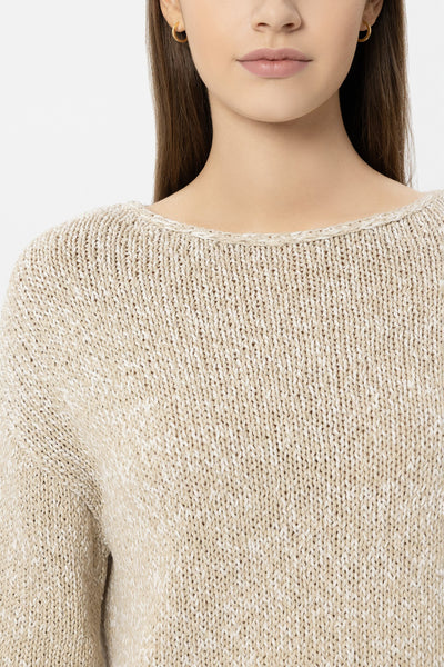 Pullover in Mouline Look