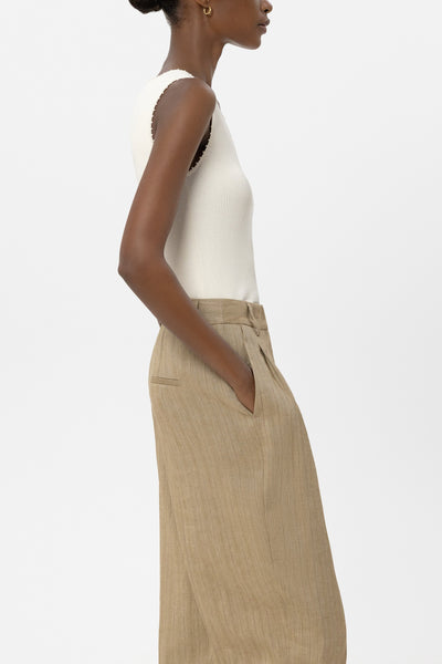 Sleeveless Top with Picot Edge