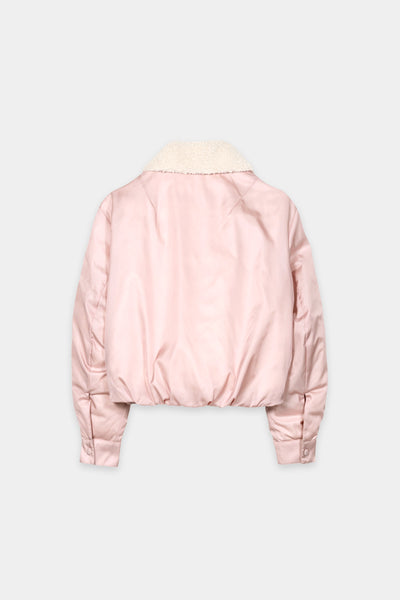 Reversible Down Jacket with Faux Fur Collar