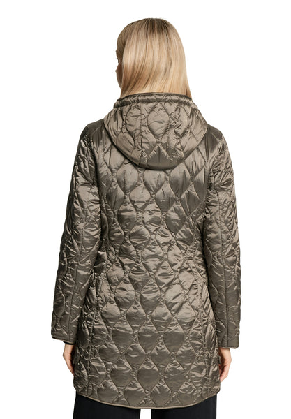 Quilted 3/4 Length Coat in Black