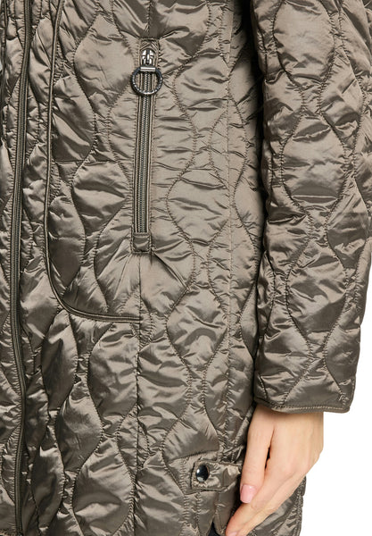 Quilted 3/4 Length Coat in Black