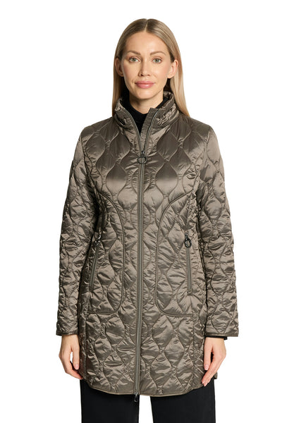 Quilted 3/4 Length Coat in Black