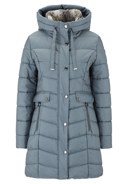 Padded Coat with Faux Fur Collar