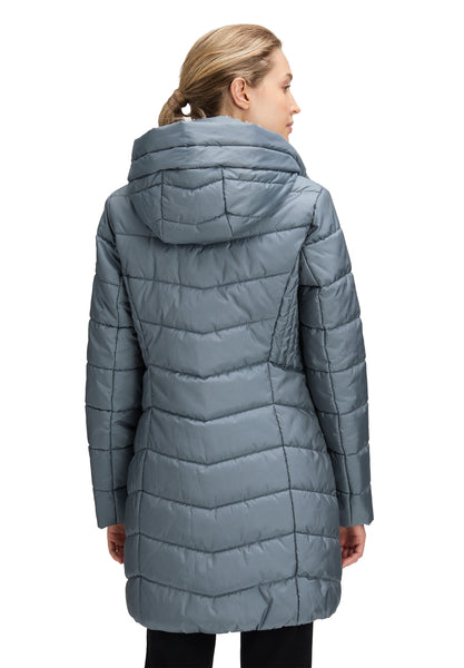 Padded Coat with Faux Fur Collar