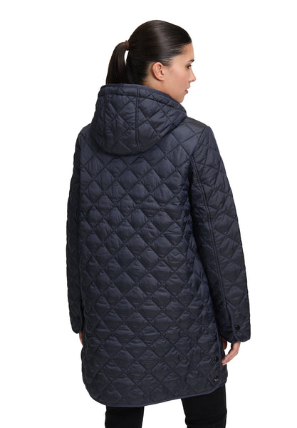 Quilted Coat in Navy