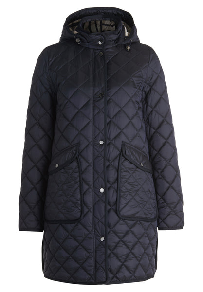 Quilted Coat in Navy