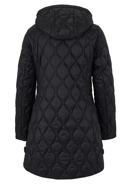 Quilted 3/4 Length Coat in Black