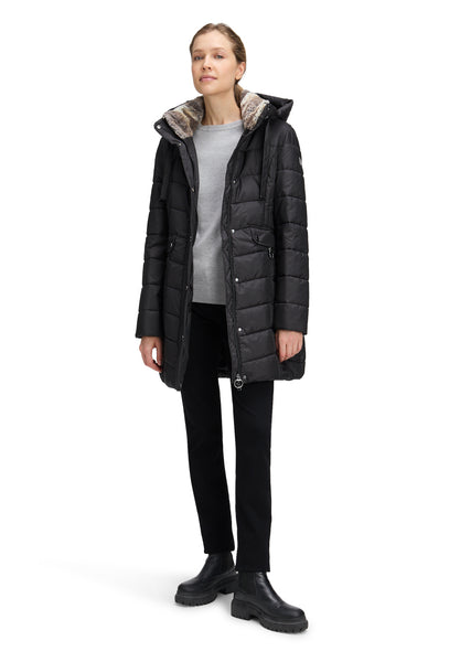 Padded Coat with Faux Fur Collar
