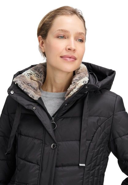 Padded Coat with Faux Fur Collar