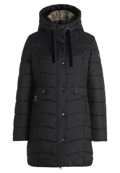Padded Coat with Faux Fur Collar