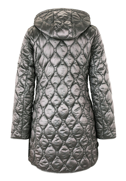 Quilted 3/4 Length Coat in Black