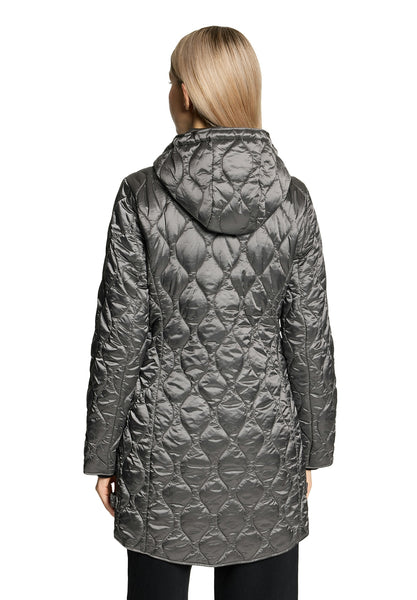 Quilted 3/4 Length Coat in Black