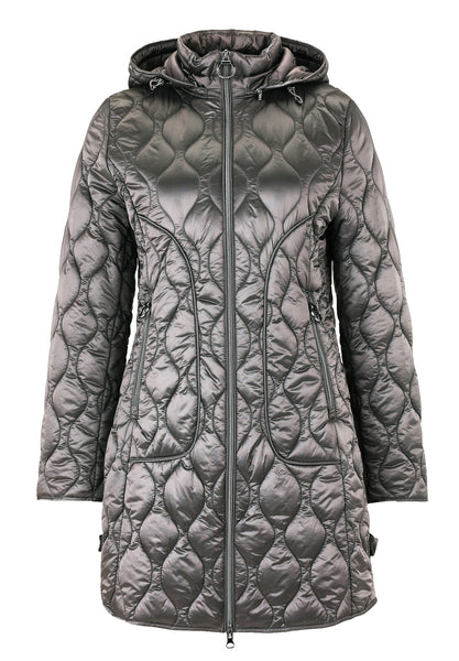 Quilted 3/4 Length Coat in Black