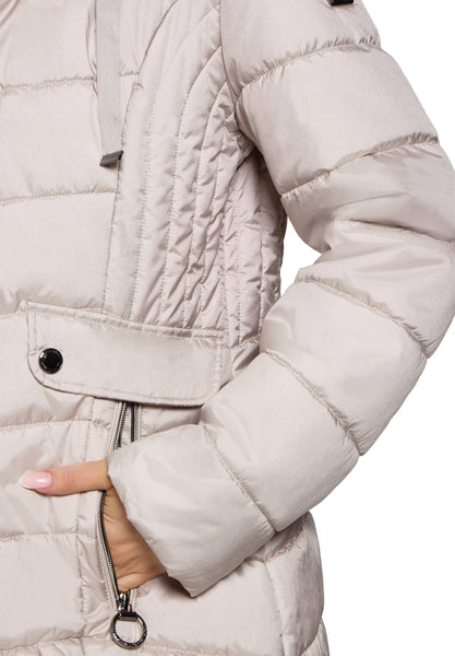 Padded Coat with Faux Fur Collar