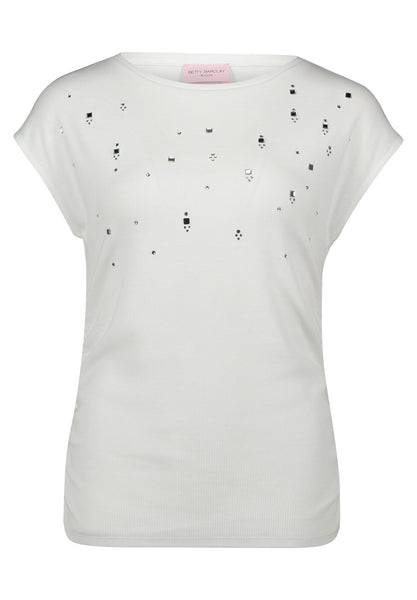 Short-Sleeve Top with Stone Detail