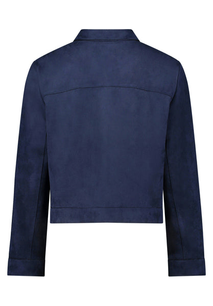 Faux Suede Jacket in Navy