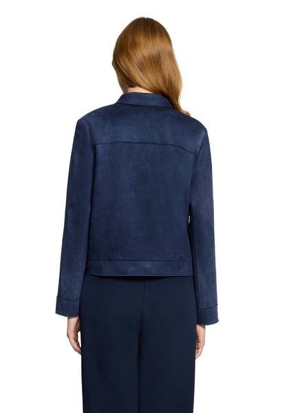 Faux Suede Jacket in Navy