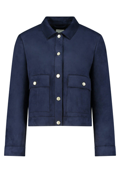 Faux Suede Jacket in Navy
