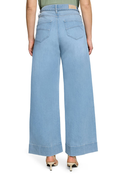 Wide-Leg Denims with Tie Belt