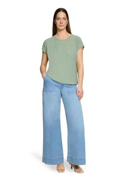 Wide-Leg Denims with Tie Belt