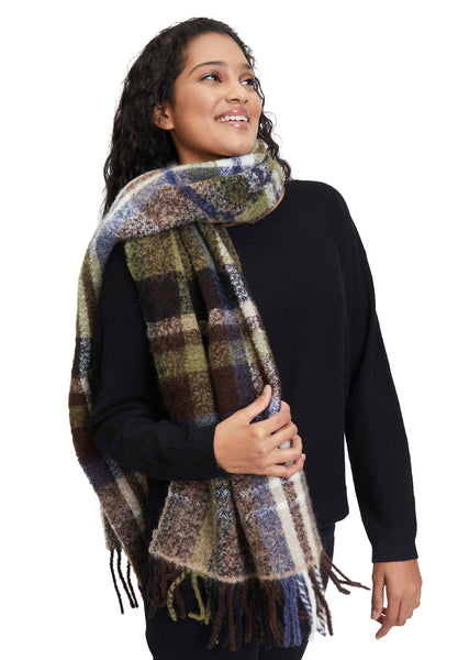 Checked Scarf in Wool Blend