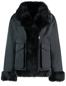 Outdoor Jacket with Faux Fur Trim