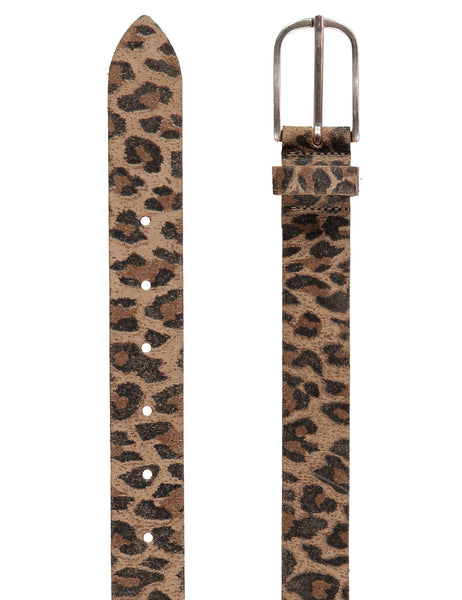 Animal Print Leather Belt
