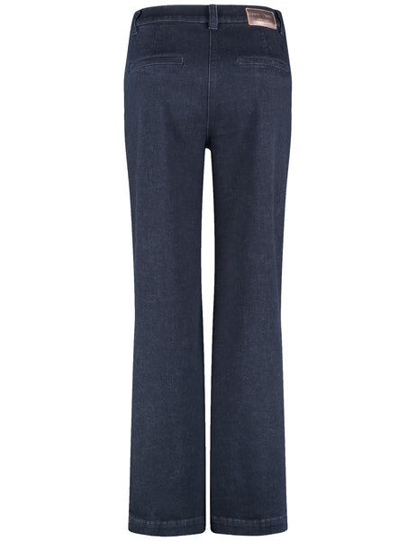 Wide-Leg Dark Denims