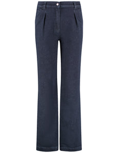 Wide-Leg Dark Denims