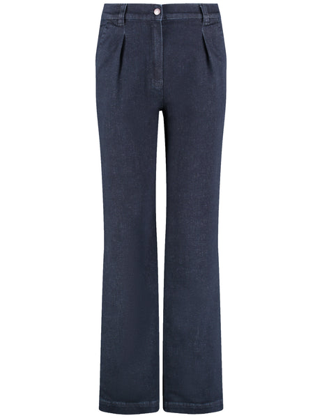 Wide-Leg Dark Denims
