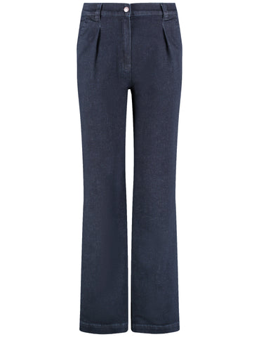 Wide-Leg Dark Denims