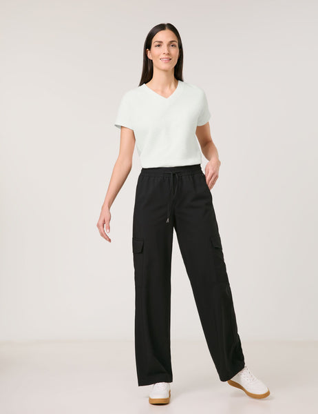 Wide-Leg Pull-On Pants