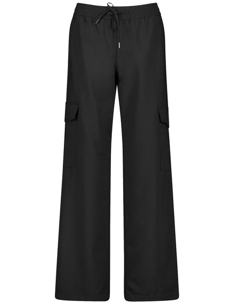 Wide-Leg Pull-On Pants