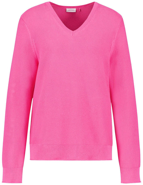 Cotton Knit with V-Neck