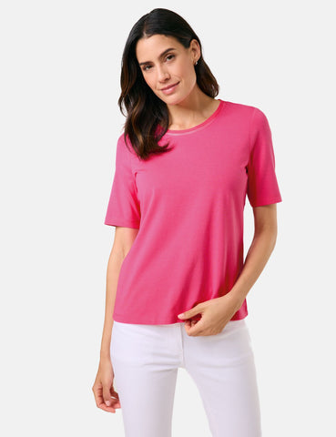 T-Shirt with Chiffon Trim