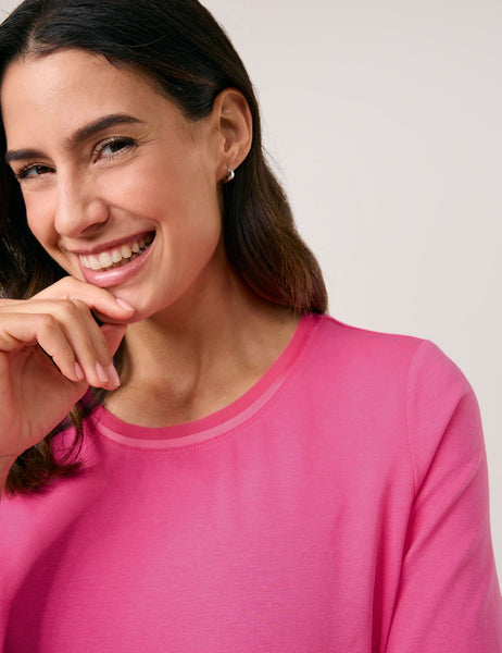 T-Shirt with Chiffon Trim