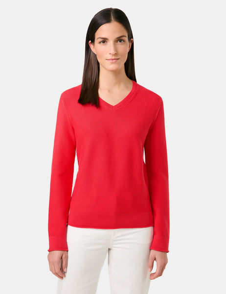 Cotton Knit with V-Neck
